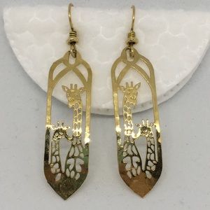 Wild Bryde giraffe earrings 14k gold